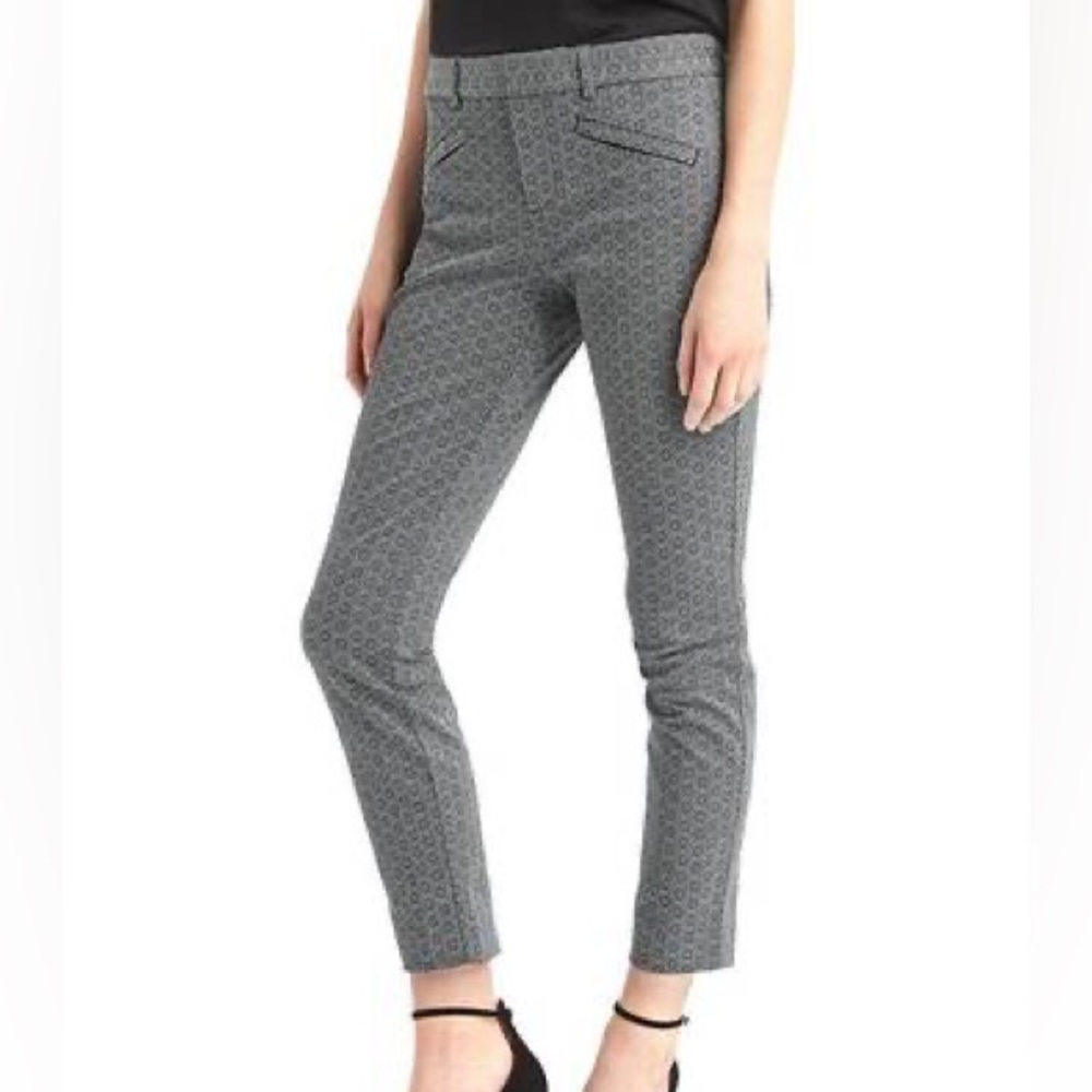 GAP Pants Womens Bi-Stretch Skinny Ankle Grey Geometric Print 0P